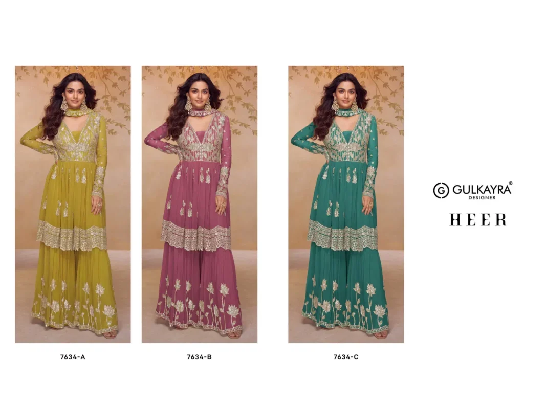 Launching Gulkayra Heer Chinon With Embroidery Work Designer Salwar Kameez Collection Wholesale 2026
