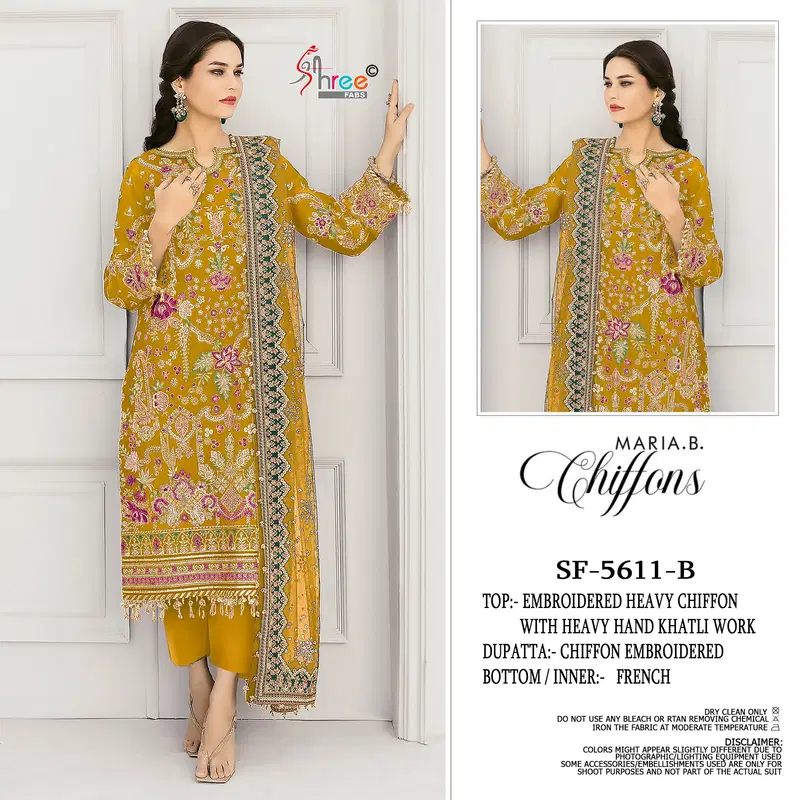 Shree Sf 5611 A To D Chiffon With Embroidered Work Pakistani Salwar Kameez Wholesale 5 Beautiful Shree Sf 5611 A To D Chiffon With Embroidered Work Pakistani Salwar Kameez Wholesale 2026