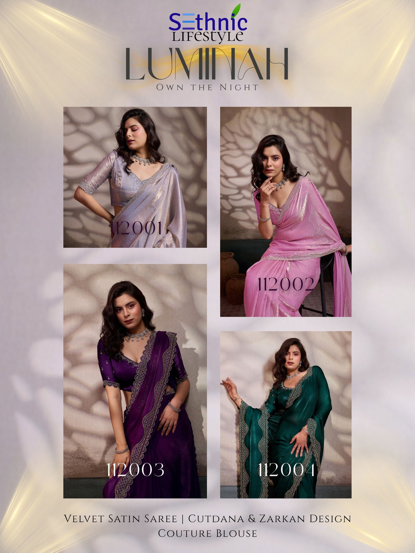 Sethnic Luminah Velvet Satin With Zarkan Border Party Wear Saree Collection Wholesale 24 Launching Sethnic Luminah Velvet Satin With Zarkan Border Party Wear Saree Collection Wholesale 2026