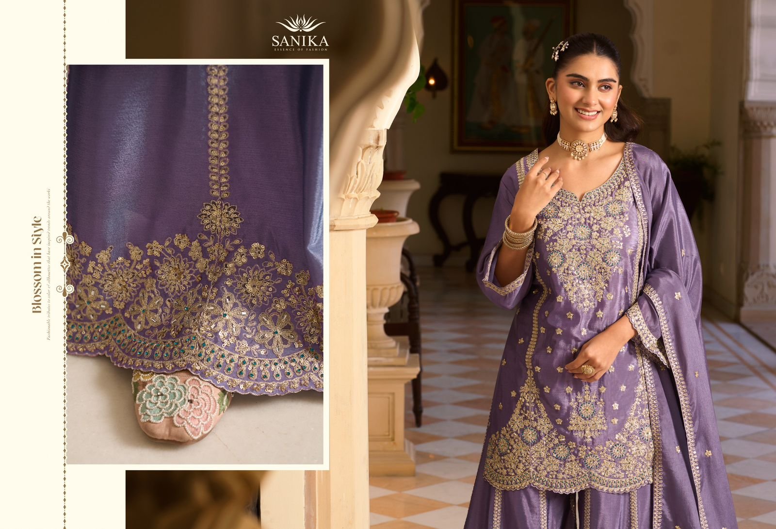 Sanika Pehar Chinon Silk Embroidery Top Plazzo With Dupatta Wholesale 4 Launching Sanika Pehar Chinon Silk Embroidery Top Plazzo With Dupatta Wholesale 2026