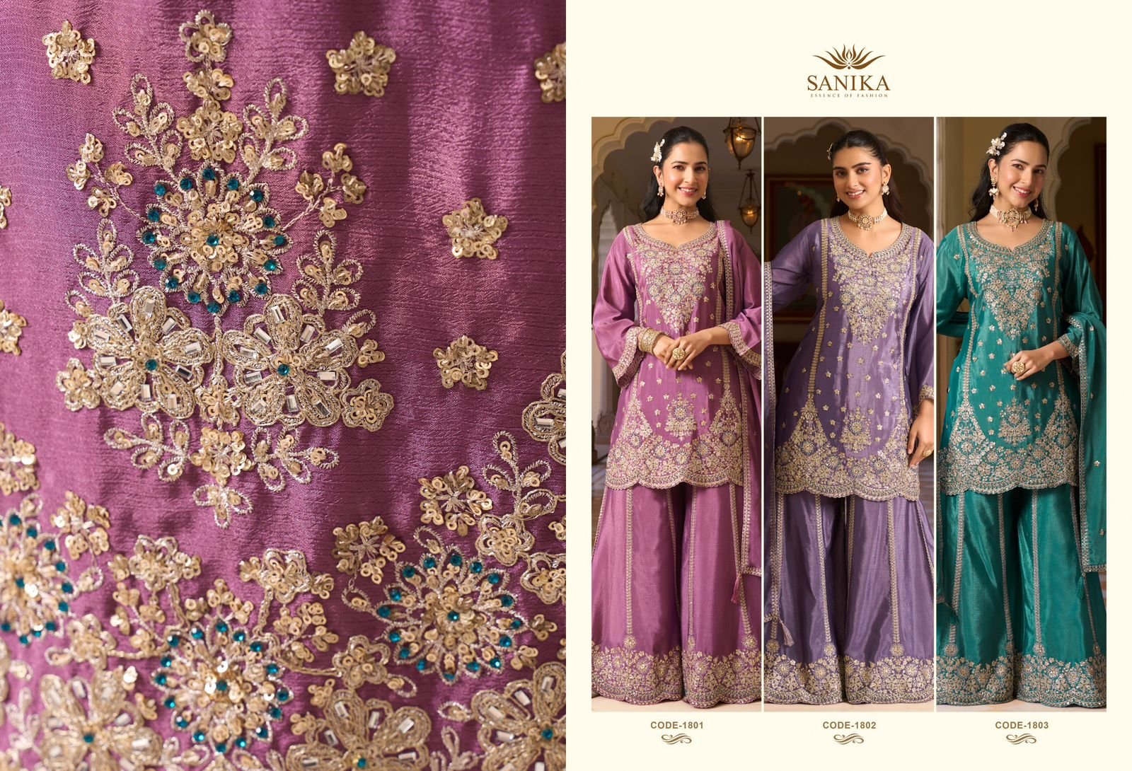 Sanika Pehar Chinon Silk Embroidery Top Plazzo With Dupatta Wholesale 9 Launching Sanika Pehar Chinon Silk Embroidery Top Plazzo With Dupatta Wholesale 2026