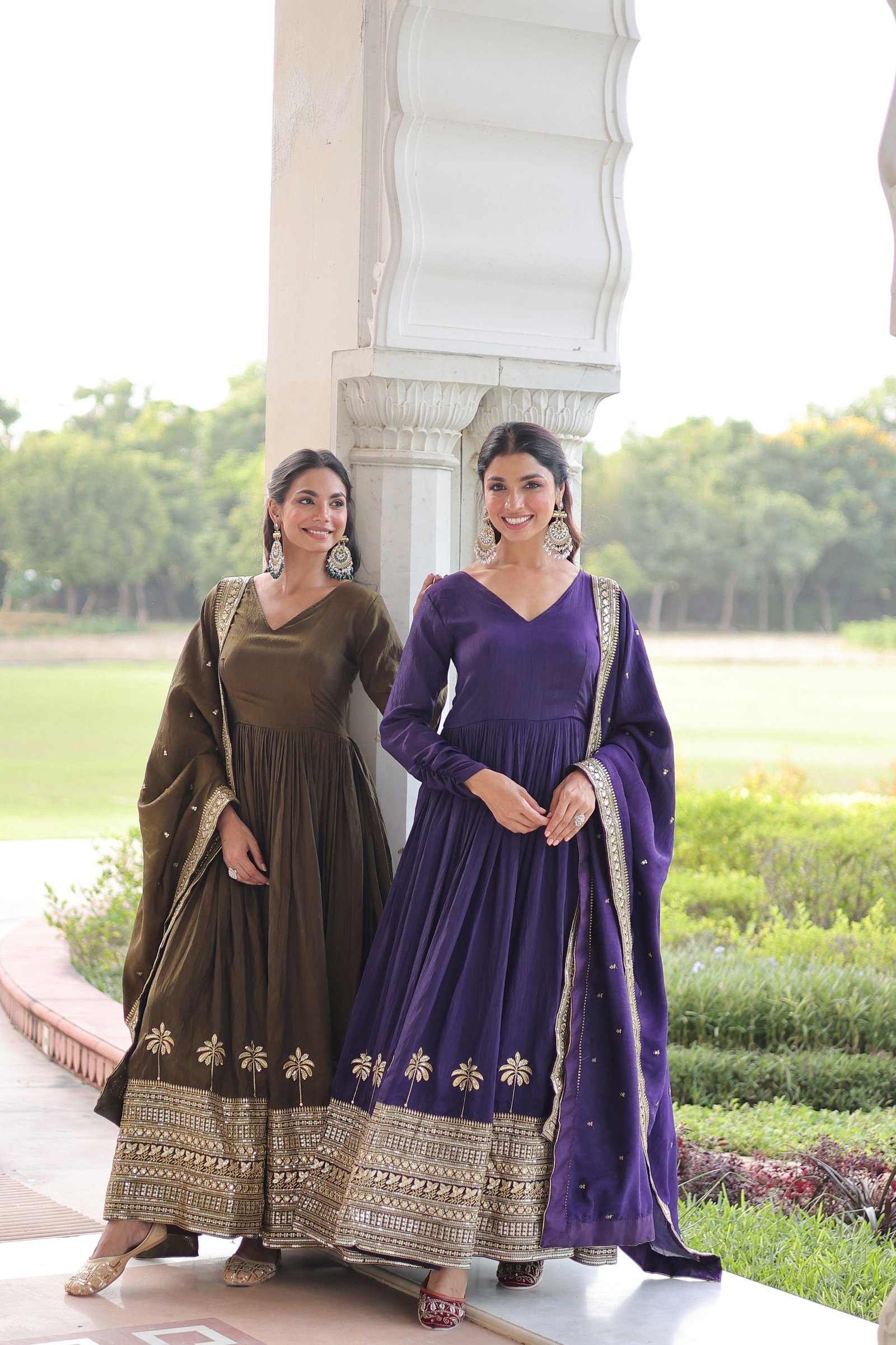 Lekha KA 1218 Vichitra Silk Sequins Embroidery Gown With Dupatta Wholesale