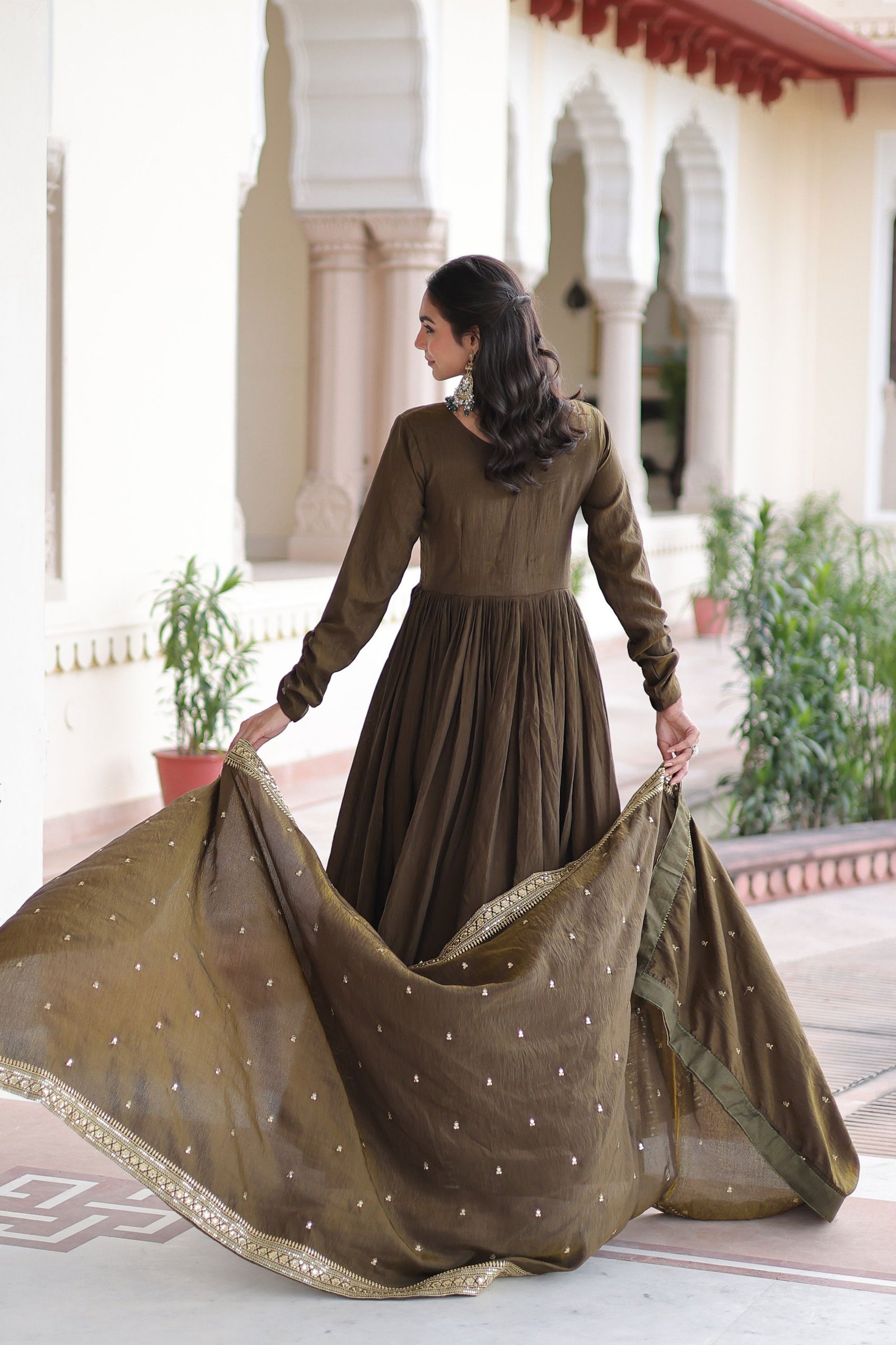 Lekha KA 1218 Vichitra Silk Sequins Embroidery Gown With Dupatta Wholesale 6 Stylish Lekha KA 1218 Vichitra Silk Sequins Embroidery Gown With Dupatta Wholesale 2026