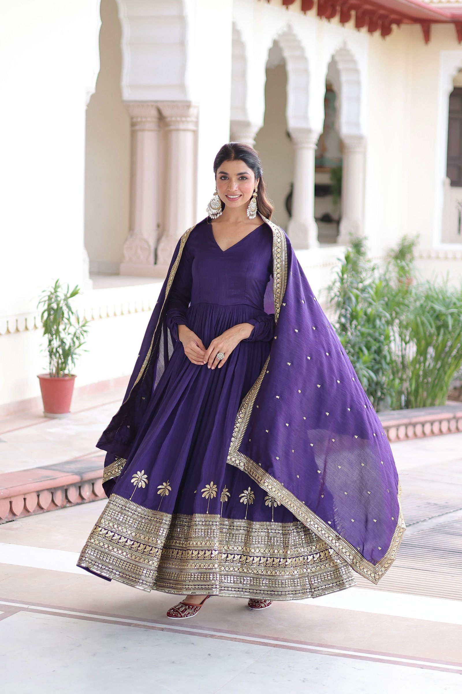 Lekha KA 1218 Vichitra Silk Sequins Embroidery Gown With Dupatta Wholesale 10 Stylish Lekha KA 1218 Vichitra Silk Sequins Embroidery Gown With Dupatta Wholesale 2026