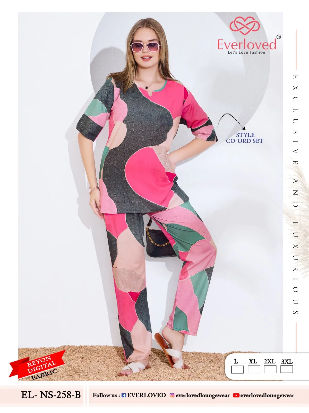 Dnp Everloved NS 258 A Reyon Digital co ord set Collection Wholesale