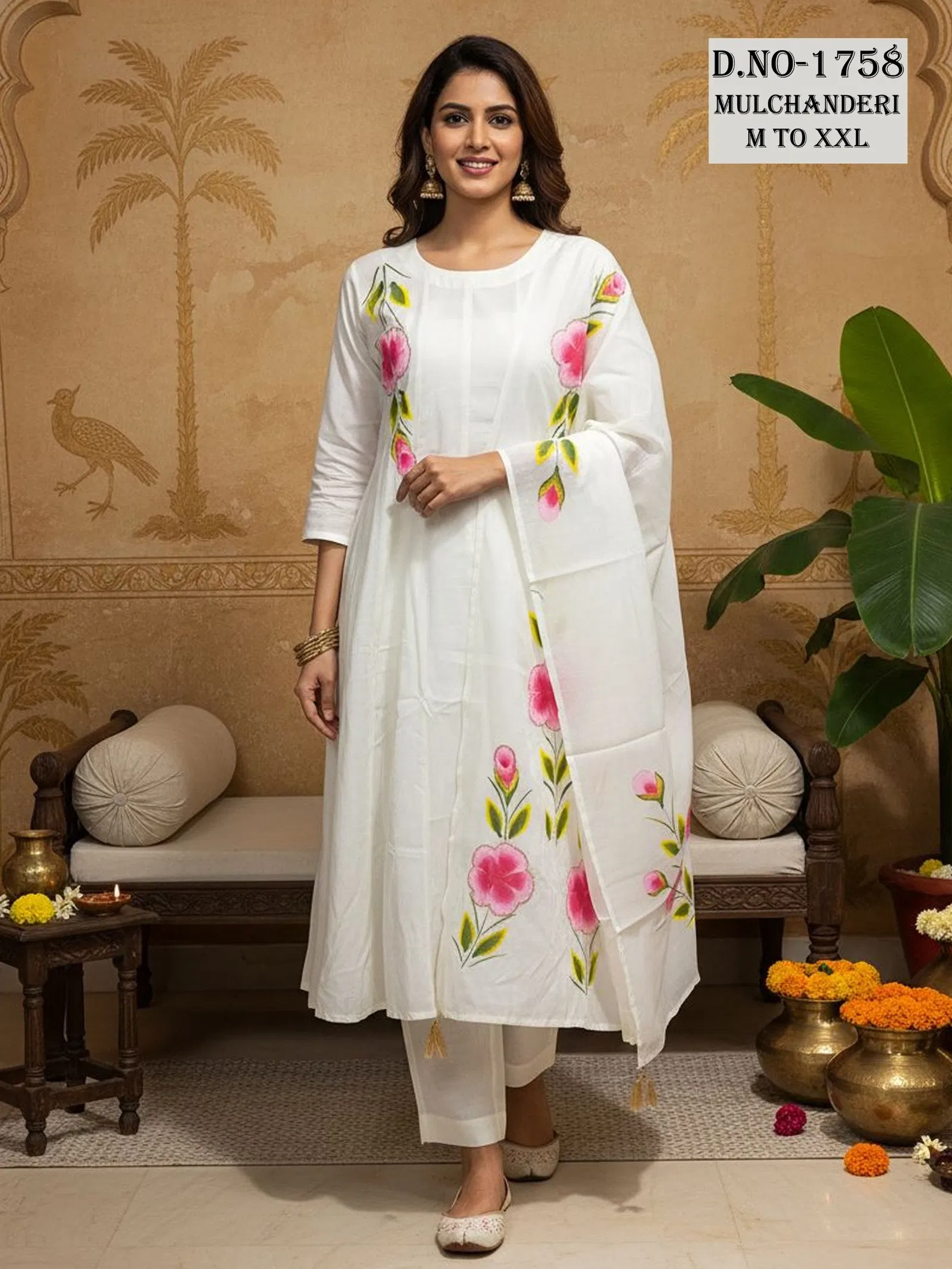 Dnp Aarti 1758 Chanderi Mul Handwork Anarkali Top With Bottom And Dupatta Collection Wholesale 4 Beautiful Dnp Aarti 1758 Chanderi Mul Handwork Anarkali Top With Bottom And Dupatta Collection Wholesale 2026