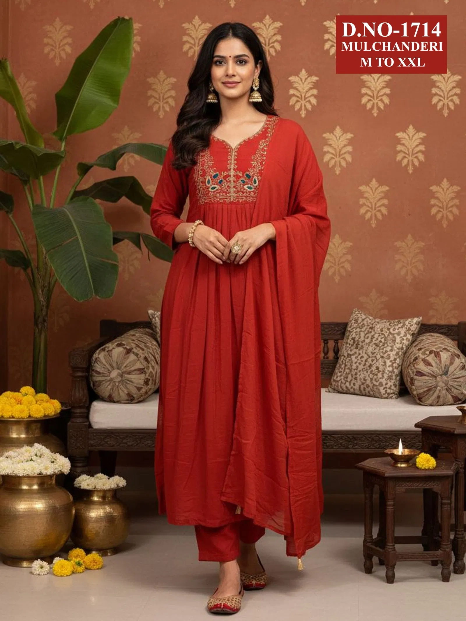 Dnp Aarti 1714 Chanderi Mul Handwork Anarkali Top With Bottom And Dupatta Collection Wholesale 5 Buy Dnp Aarti 1714 Chanderi Mul Handwork Anarkali Top With Bottom And Dupatta Collection Wholesale 2026