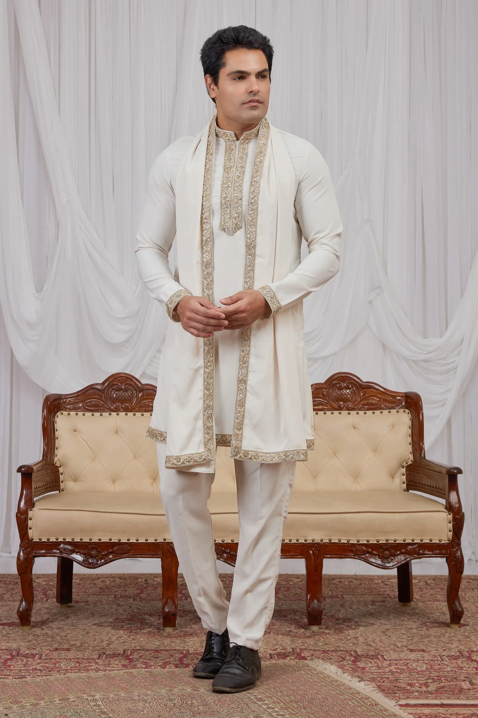 Sumi 4544 To 4546 Armani Fabric Stright Kurta With Stole And Bottom Wholesale