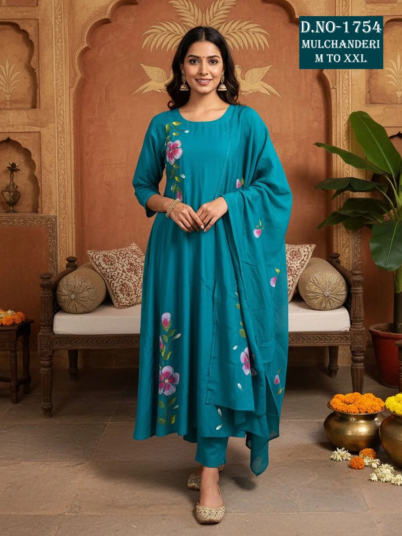 Dnp Aarti 1754 Chanderi Mul Handwork Anarkali Top With Bottom And Dupatta Collection Wholesale 4 Latest Dnp Aarti 1754 Chanderi Mul Handwork Anarkali Top With Bottom And Dupatta Collection Wholesale 2026