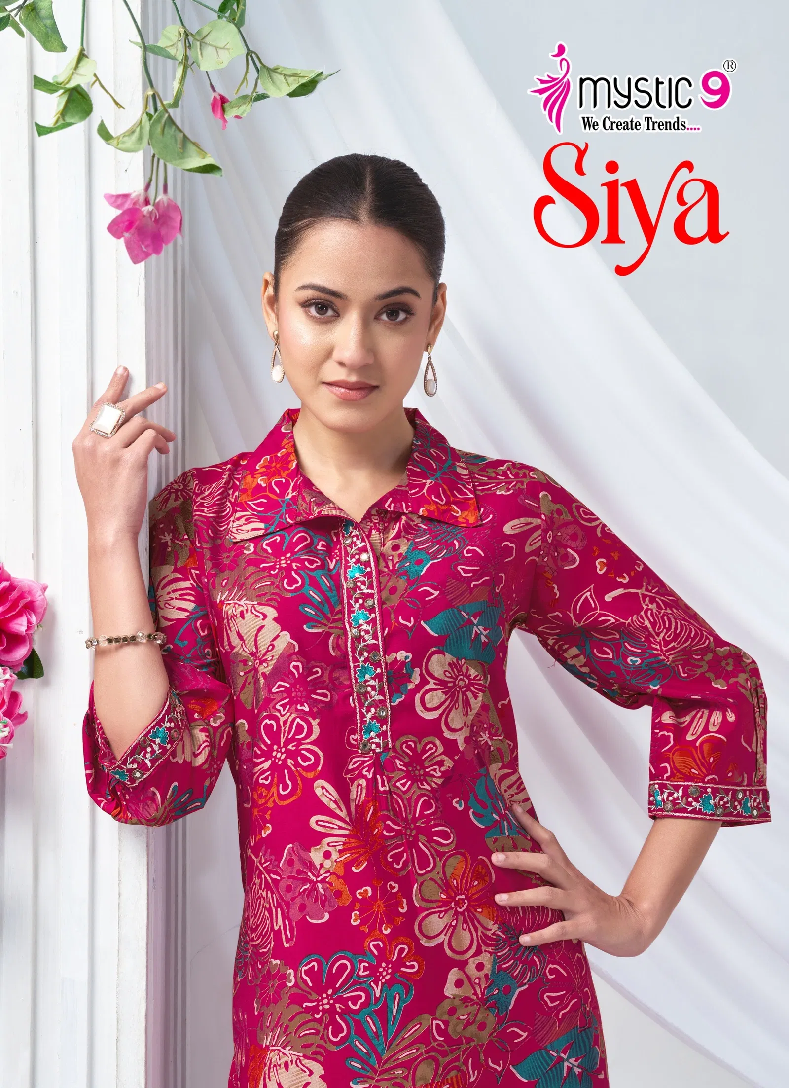 Mystic 9 Siya Vol 2 Roman Silk Straight Top With Bottom Collection Wholesale
