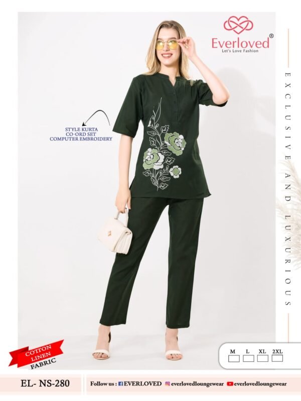 Latest Dnp Everloved NS 280 Cotton Linen Embroidery Kurta Set Wholesale 2026