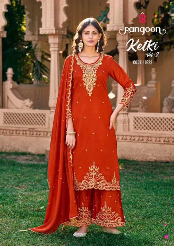 Stylish Rangoon Ketki Vol 2 Chinon With Hand Mirror Work Top Bottom And Dupatta Wholesale 2026