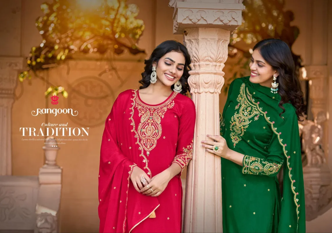 Stylish Rangoon Ketki Vol 2 Chinon With Hand Mirror Work Top Bottom And Dupatta Wholesale 2026