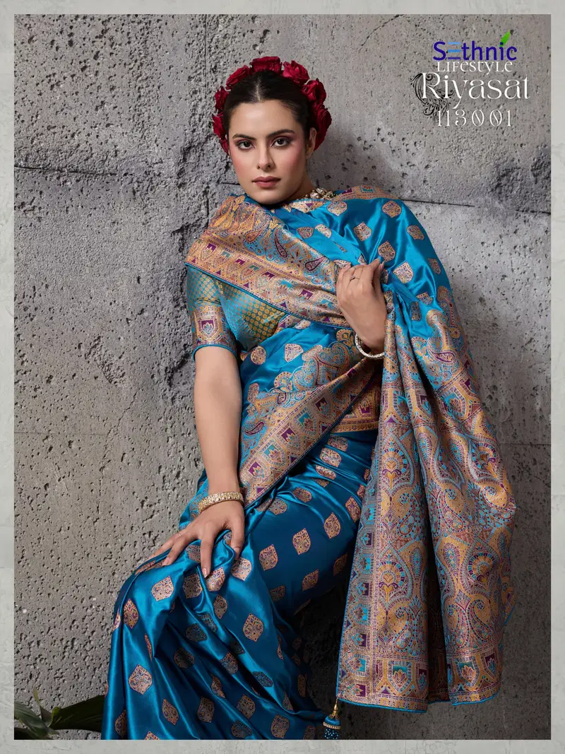 Sethnic Riyasat Makhmal Satin Silk Meenakari Traditional Wear Saree Collection Wholesale 5 Beautiful Sethnic Riyasat Makhmal Satin Silk Meenakari Traditional Wear Saree Collection Wholesale 2026