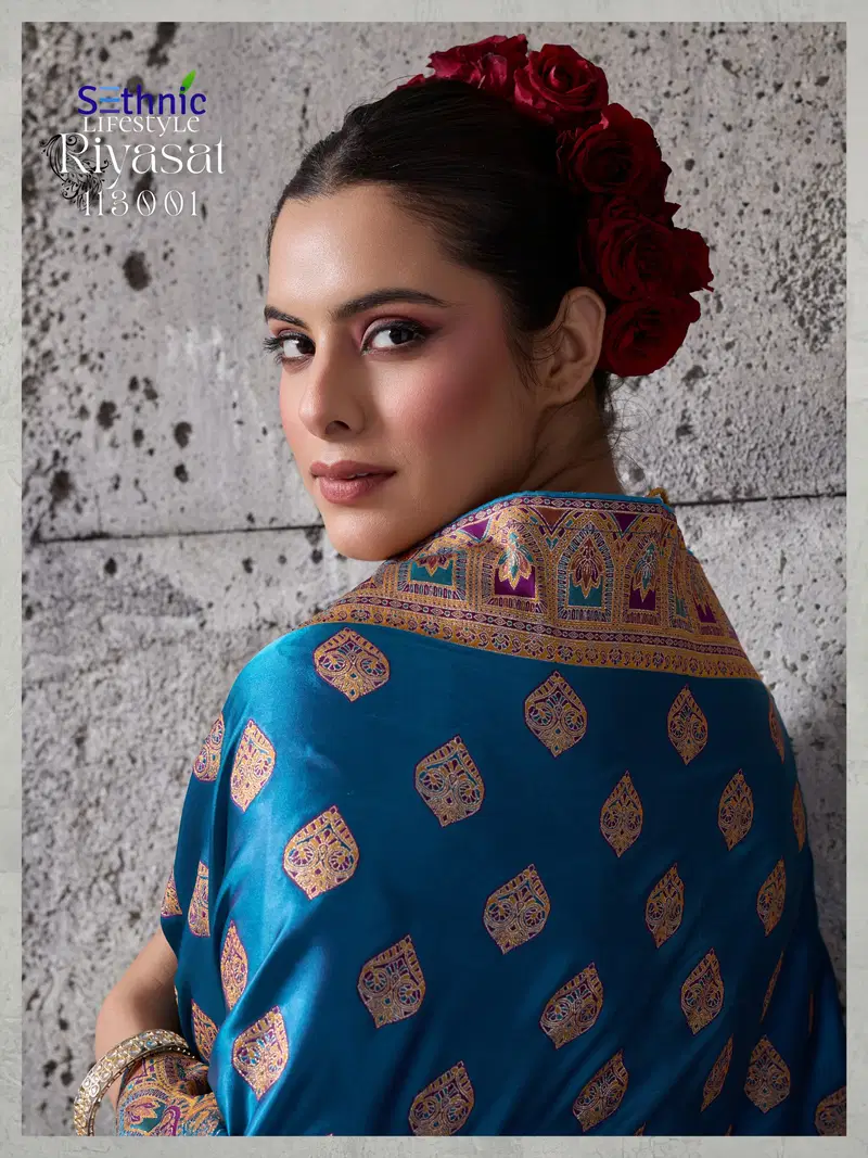 Sethnic Riyasat Makhmal Satin Silk Meenakari Traditional Wear Saree Collection Wholesale 6 Beautiful Sethnic Riyasat Makhmal Satin Silk Meenakari Traditional Wear Saree Collection Wholesale 2026