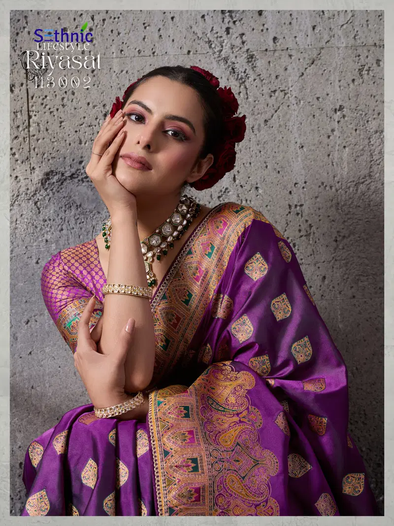 Sethnic Riyasat Makhmal Satin Silk Meenakari Traditional Wear Saree Collection Wholesale 8 Beautiful Sethnic Riyasat Makhmal Satin Silk Meenakari Traditional Wear Saree Collection Wholesale 2026