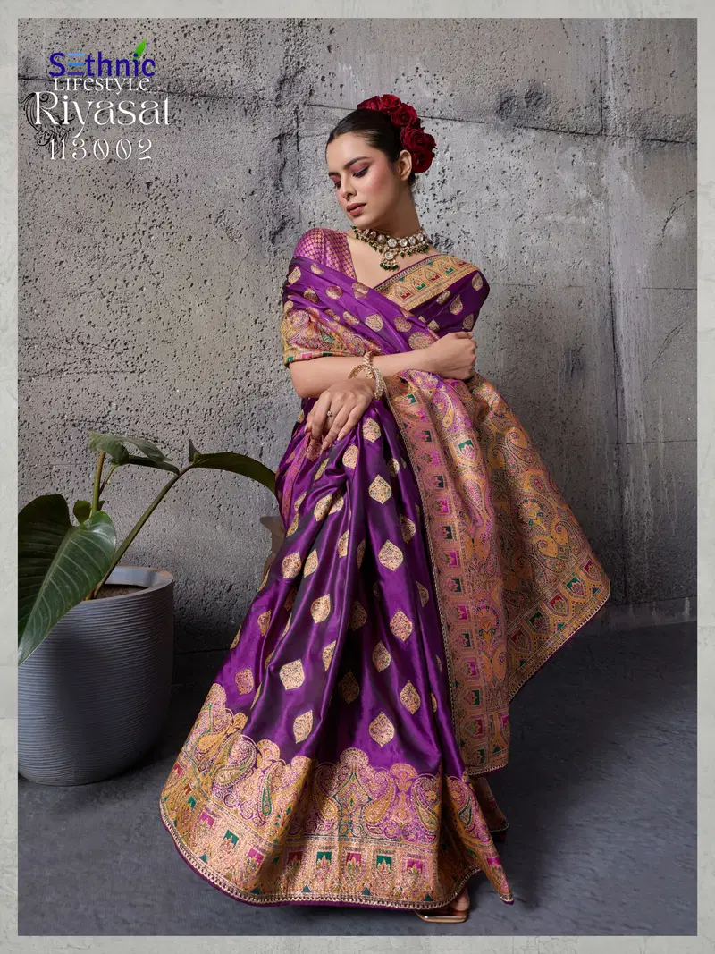 Sethnic Riyasat Makhmal Satin Silk Meenakari Traditional Wear Saree Collection Wholesale 9 Beautiful Sethnic Riyasat Makhmal Satin Silk Meenakari Traditional Wear Saree Collection Wholesale 2026