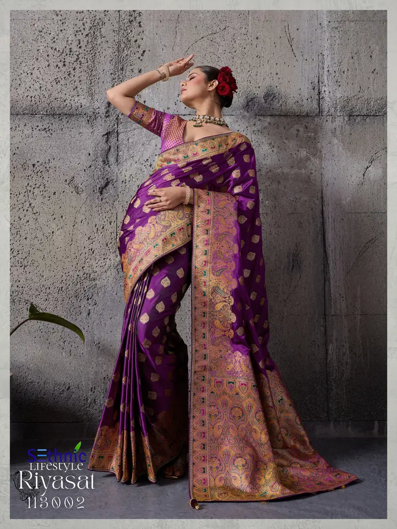 Sethnic Riyasat Makhmal Satin Silk Meenakari Traditional Wear Saree Collection Wholesale 10 Beautiful Sethnic Riyasat Makhmal Satin Silk Meenakari Traditional Wear Saree Collection Wholesale 2026