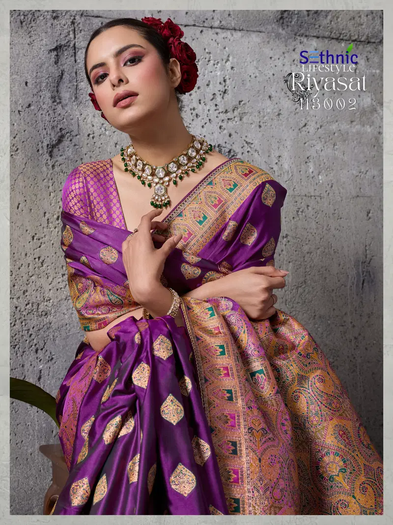 Sethnic Riyasat Makhmal Satin Silk Meenakari Traditional Wear Saree Collection Wholesale 13 Beautiful Sethnic Riyasat Makhmal Satin Silk Meenakari Traditional Wear Saree Collection Wholesale 2026