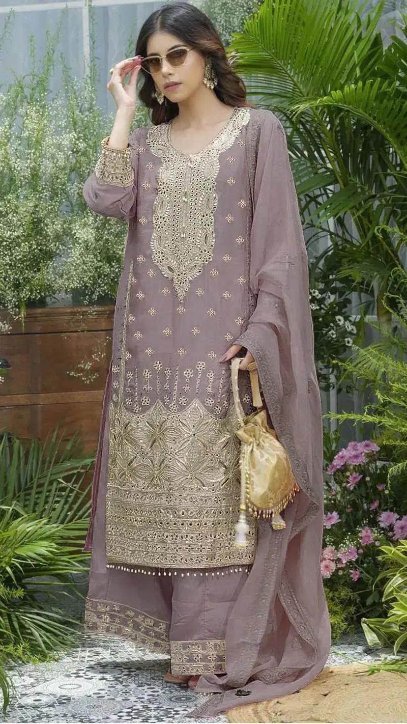 Bilqis B 257 A To D Readymade Chinon Embroidered Pakistani Suits Wholesale