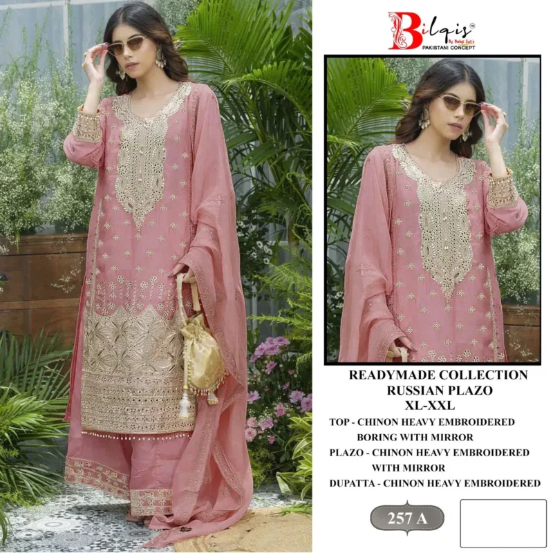 Beautiful Bilqis B 257 A To D Readymade Chinon Embroidered Pakistani Suits Wholesale 2026