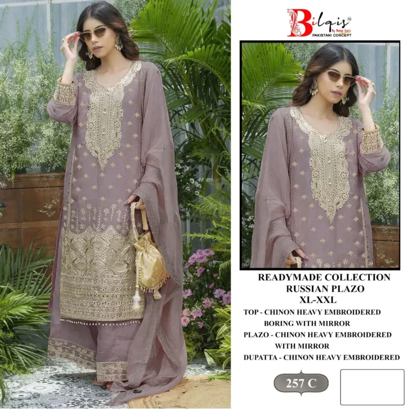 Beautiful Bilqis B 257 A To D Readymade Chinon Embroidered Pakistani Suits Wholesale 2026
