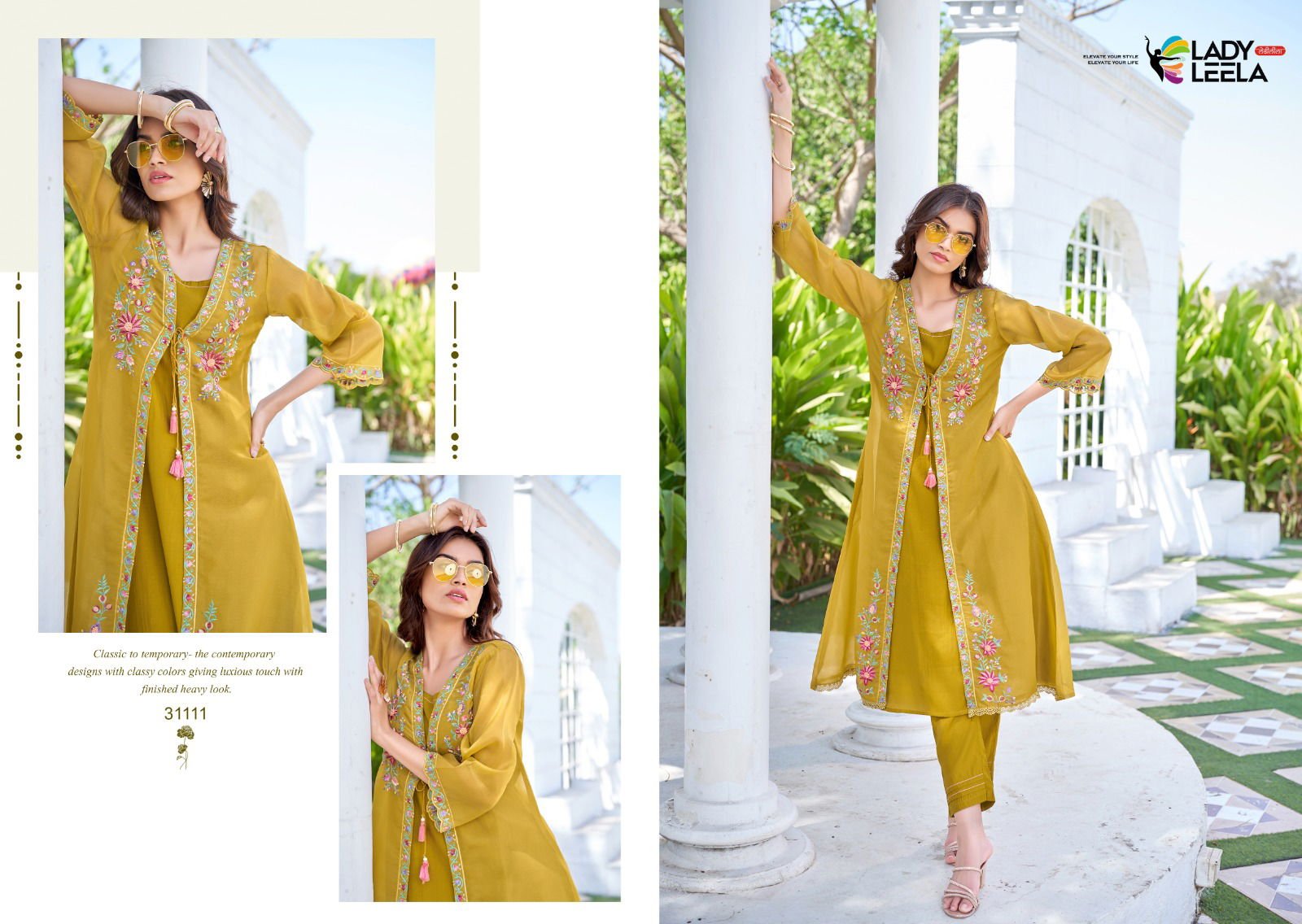 Lady Leela Floral Shimmer Organza Handwork And Embroidery Kurti With Bottom Wholesale 5 Latest Lady Leela Floral Shimmer Organza Handwork And Embroidery Kurti With Bottom Wholesale 2026