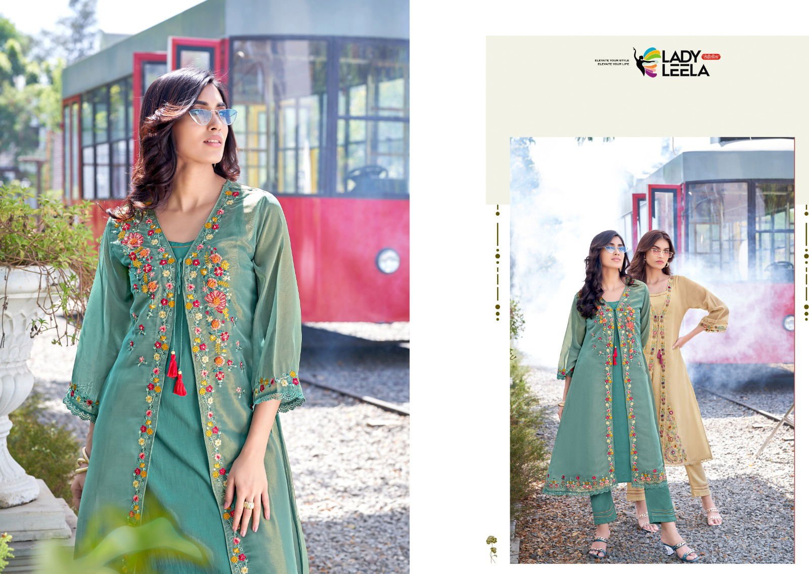 Lady Leela Floral Shimmer Organza Handwork And Embroidery Kurti With Bottom Wholesale 8 Latest Lady Leela Floral Shimmer Organza Handwork And Embroidery Kurti With Bottom Wholesale 2026