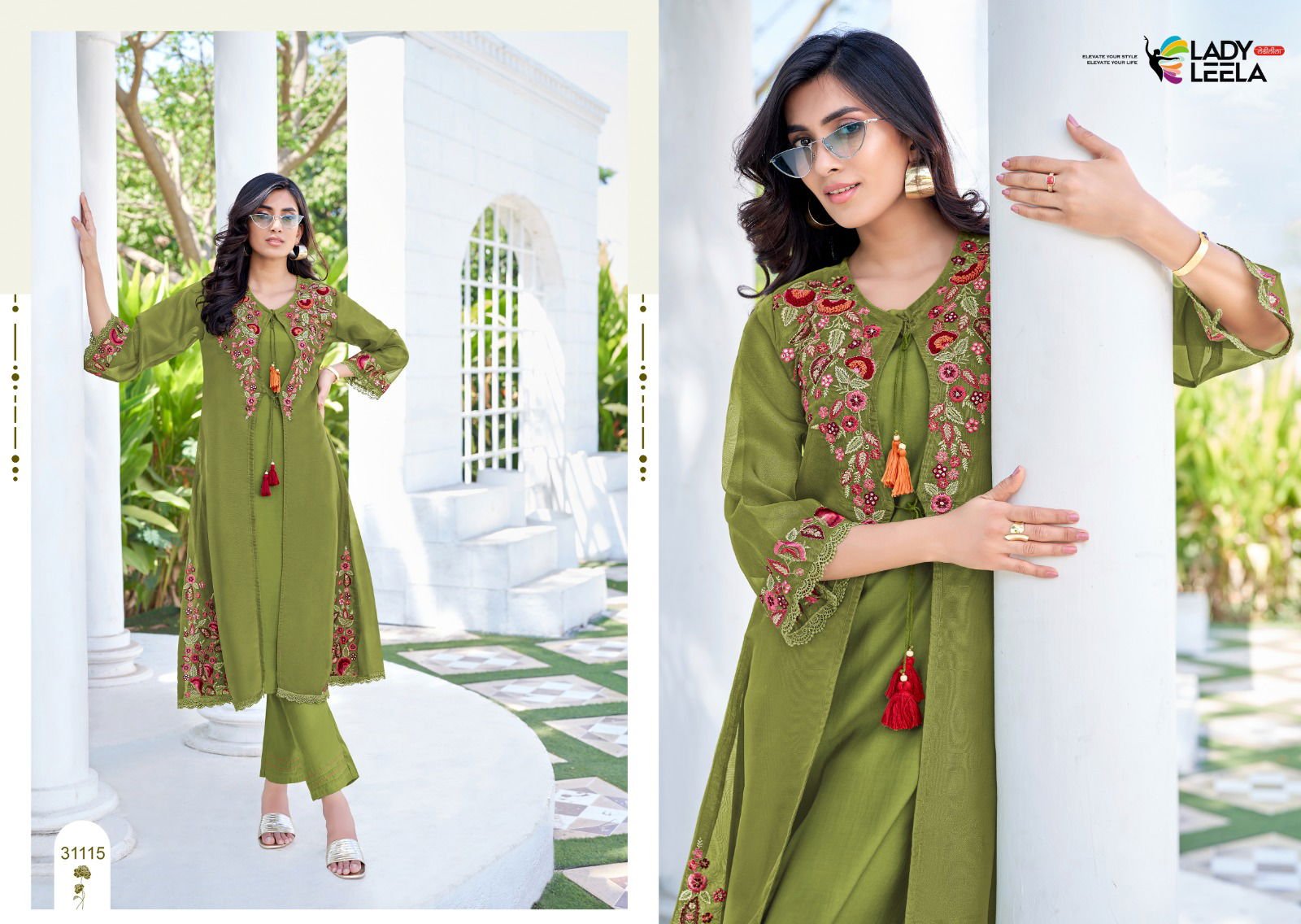 Lady Leela Floral Shimmer Organza Handwork And Embroidery Kurti With Bottom Wholesale 10 Latest Lady Leela Floral Shimmer Organza Handwork And Embroidery Kurti With Bottom Wholesale 2026