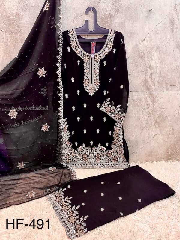 Stylish Hoor Tex HF 491 A to D Heavy Chinon With Cut Work Readymade Collection Wholesale 2026