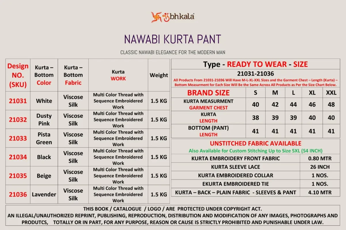 Latest Shubhvastra Nawabi Kurta Pant Viscose Silk Festival Wear Collection Wholesale 2026