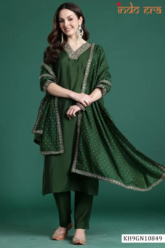 Latest Indo Era 2616 Silk Blend Motifs Embroidered Kurta With Bottom Dupatta Wholesale 2026