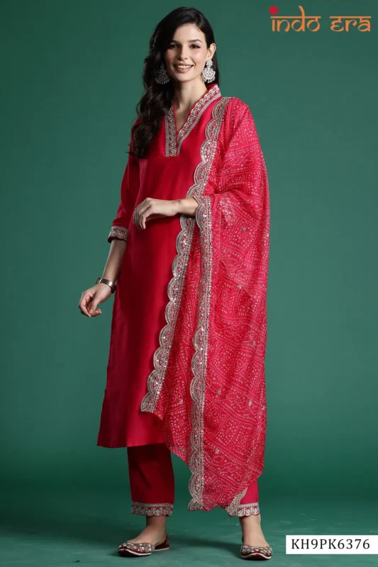 Latest Indo Era 2616 Silk Blend Motifs Embroidered Kurta With Bottom Dupatta Wholesale 2026