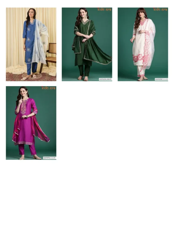Latest Indo Era 2616 Silk Blend Motifs Embroidered Kurta With Bottom Dupatta Wholesale 2026