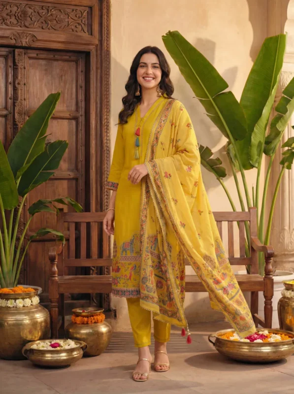 Stylish Indo Era 2614 Silk Blend Motifs Dyed Thread Work Kurta With Bottom Dupatta Wholesale 2026