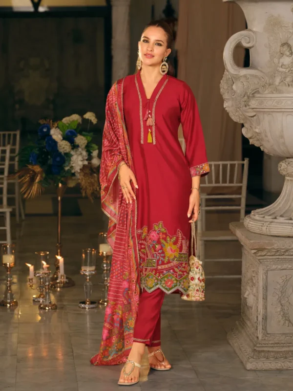 Stylish Indo Era 2614 Silk Blend Motifs Dyed Thread Work Kurta With Bottom Dupatta Wholesale 2026