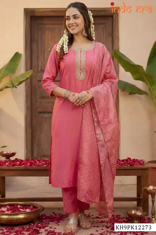 Latest Indo Era 2612 Silk Blend Floral Embroidered Kurta Set Collection Wholesale 2026