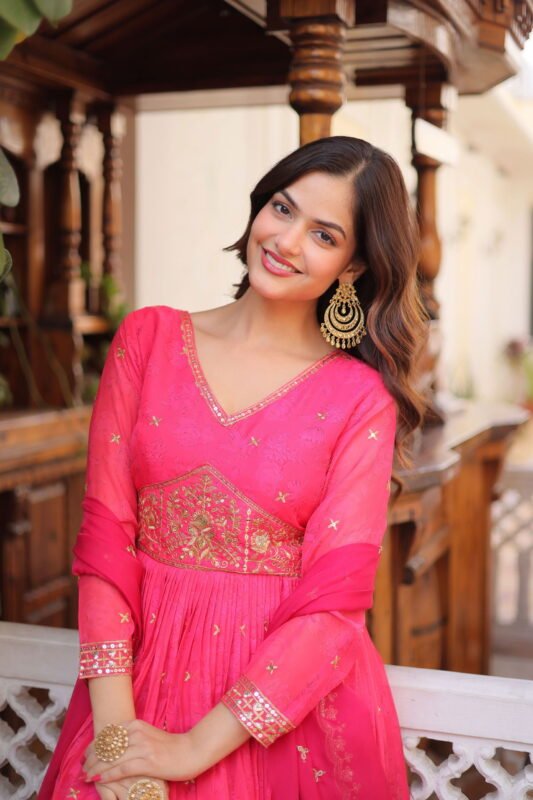 Launching Lekha KA 1235 Russian Silk Embroidery Zari Sequins Work Gown With Dupatta Wholesale 2026