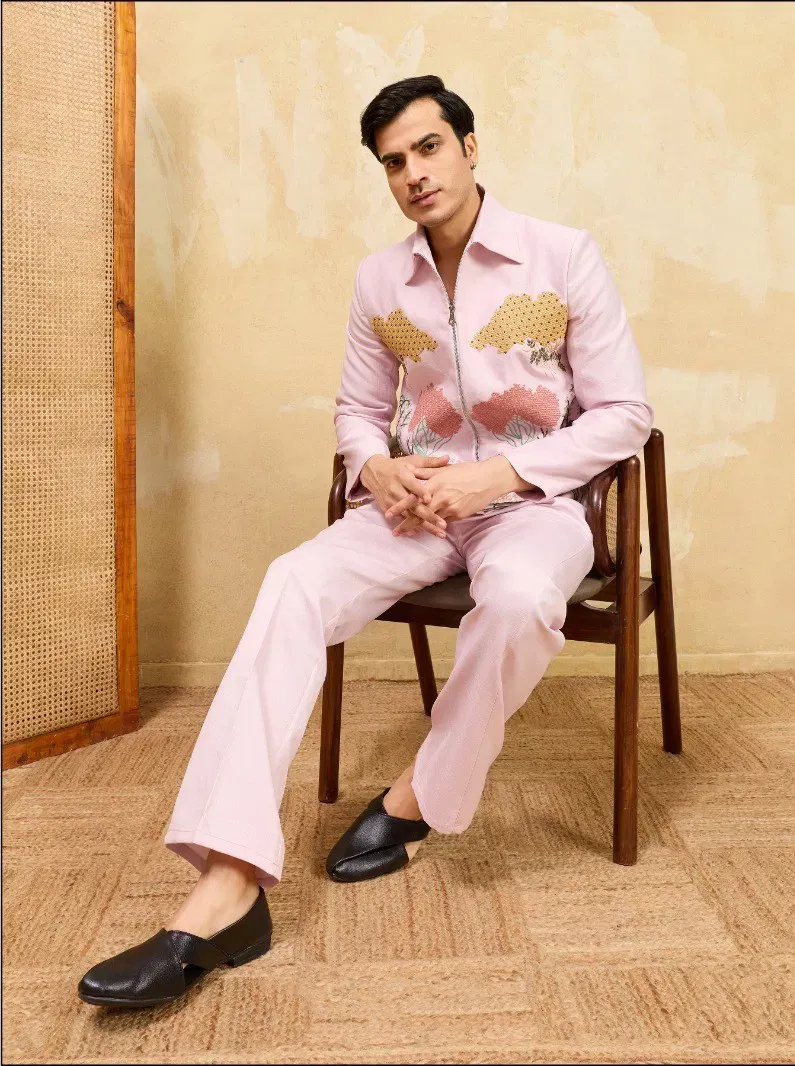 Shubhvastra Nextgen Jacket Velvet Embroidery Work Jacket And Pant Collection Wholesale