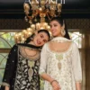 Eba Anokhi Black And White Chinon With Embroidery Worked Top Bottom And Dupatta Wholesale