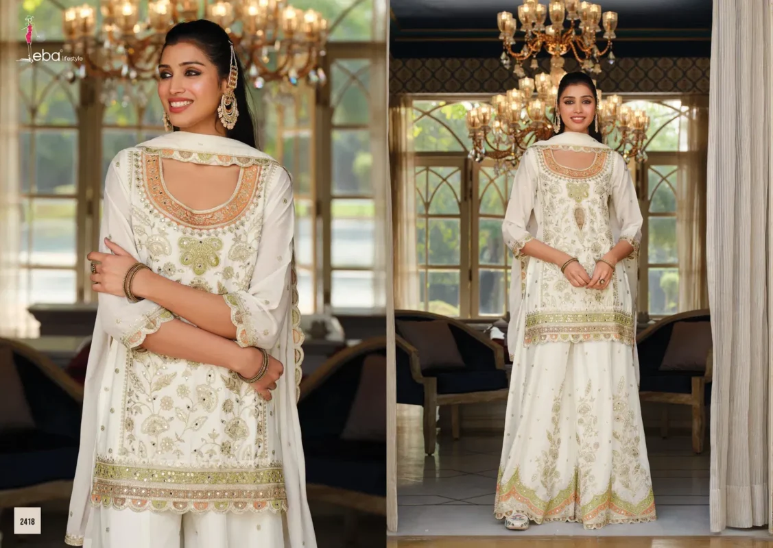 Beautiful Eba Anokhi Black And White Chinon With Embroidery Worked Top Bottom And Dupatta Wholesale 2026 2 Beautiful Eba Anokhi Black And White Chinon With Embroidery Worked Top Bottom And Dupatta Wholesale 2026