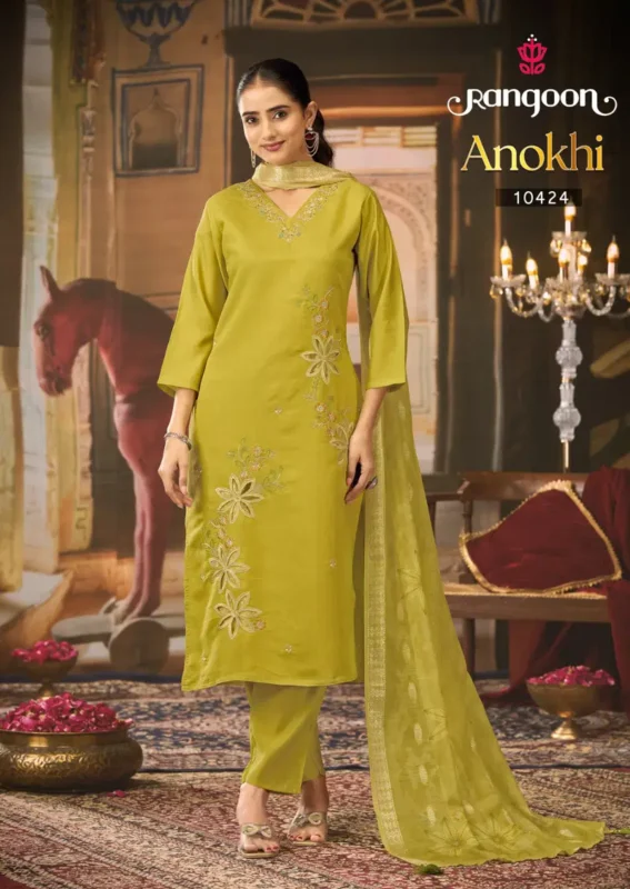 Beautiful Rangoon Anokhi Viscose Embroidered Kurti Pant And Dupatta Collection Wholesale 2026 2 Beautiful Rangoon Anokhi Viscose Embroidered Kurti Pant And Dupatta Collection Wholesale 2026