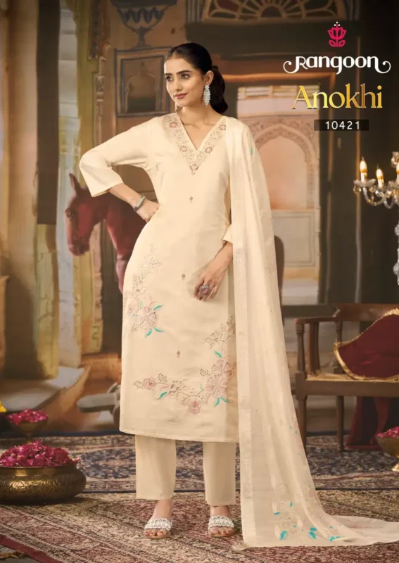 Beautiful Rangoon Anokhi Viscose Embroidered Kurti Pant And Dupatta Collection Wholesale 2026 4 Beautiful Rangoon Anokhi Viscose Embroidered Kurti Pant And Dupatta Collection Wholesale 2026