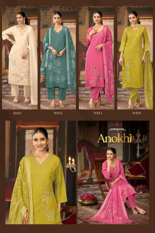 Beautiful Rangoon Anokhi Viscose Embroidered Kurti Pant And Dupatta Collection Wholesale 2026 7 Beautiful Rangoon Anokhi Viscose Embroidered Kurti Pant And Dupatta Collection Wholesale 2026