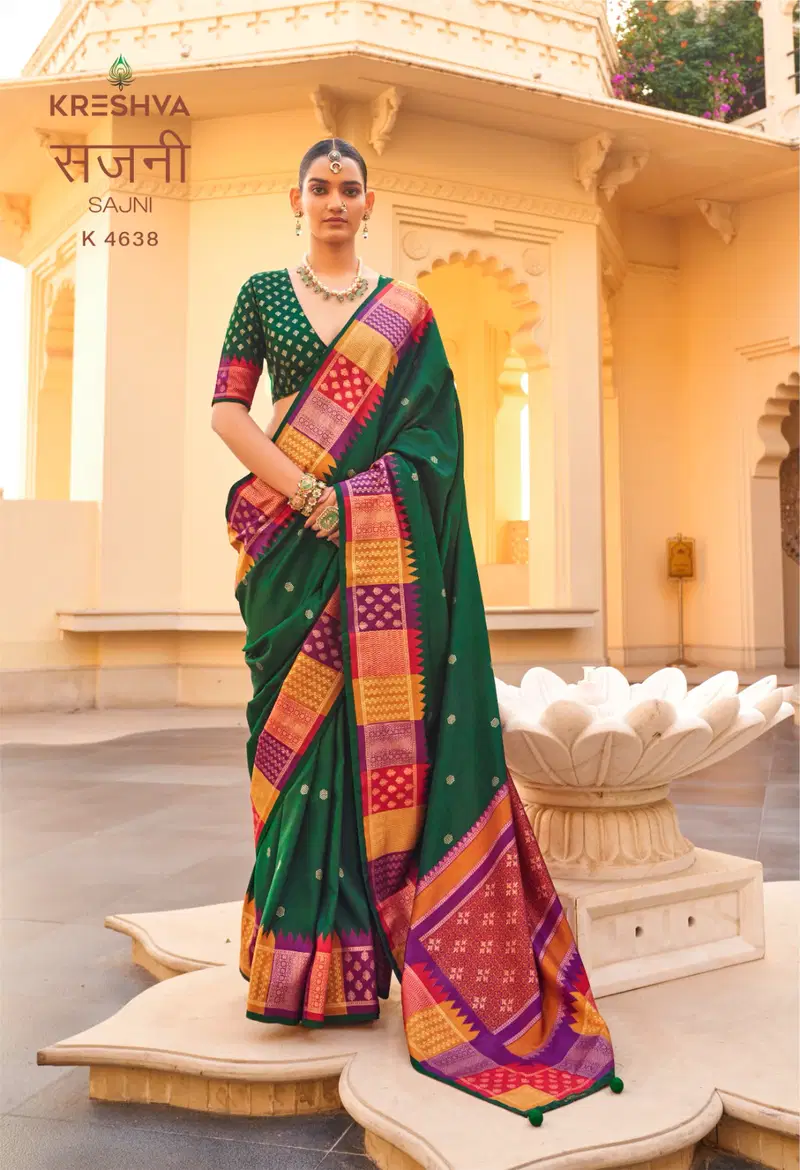 Kreshva Sajni Silk With Printed Traditional Wear Saree Collection Wholesale