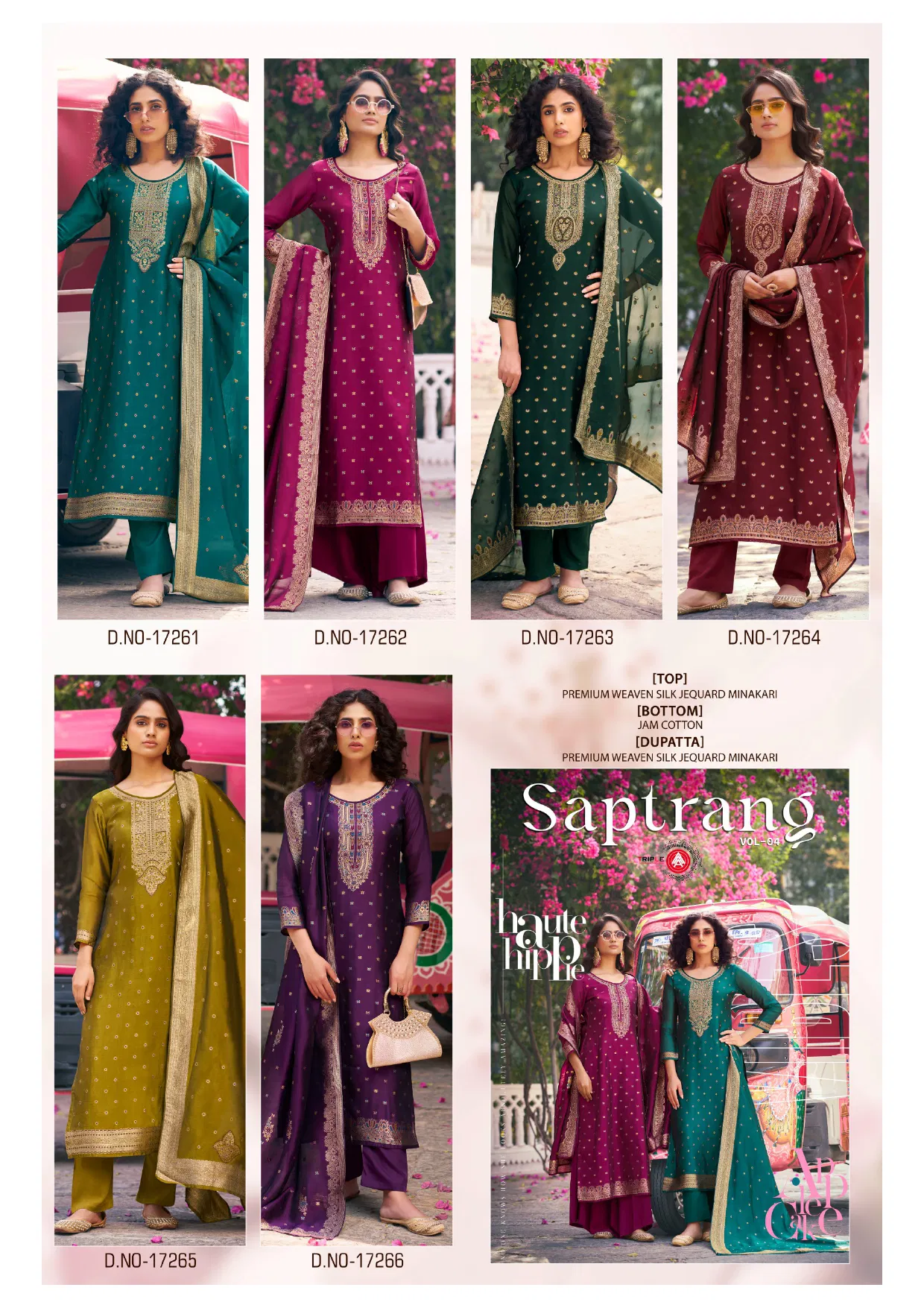 Triple Aaa Saptrang Vol 4 Silk Jacquard Minakari Dress Material Collection Wholesale 10 Stylish Triple Aaa Saptrang Vol 4 Silk Jacquard Minakari Dress Material Collection Wholesale 2026