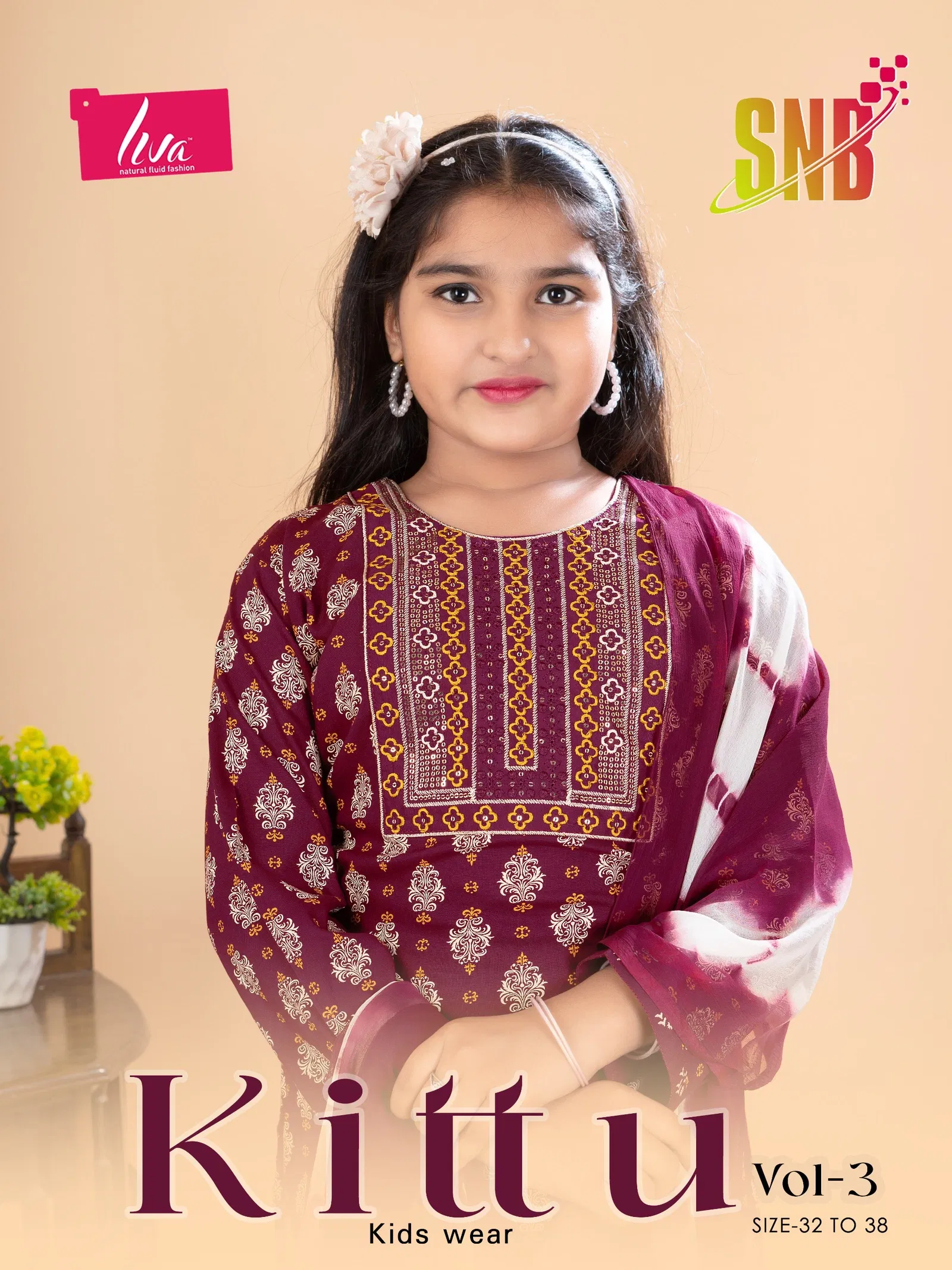 Dnp Kittu Vol 3 Rayon Kurti With Bottom Dupatta Set Kids Collection Wholesale