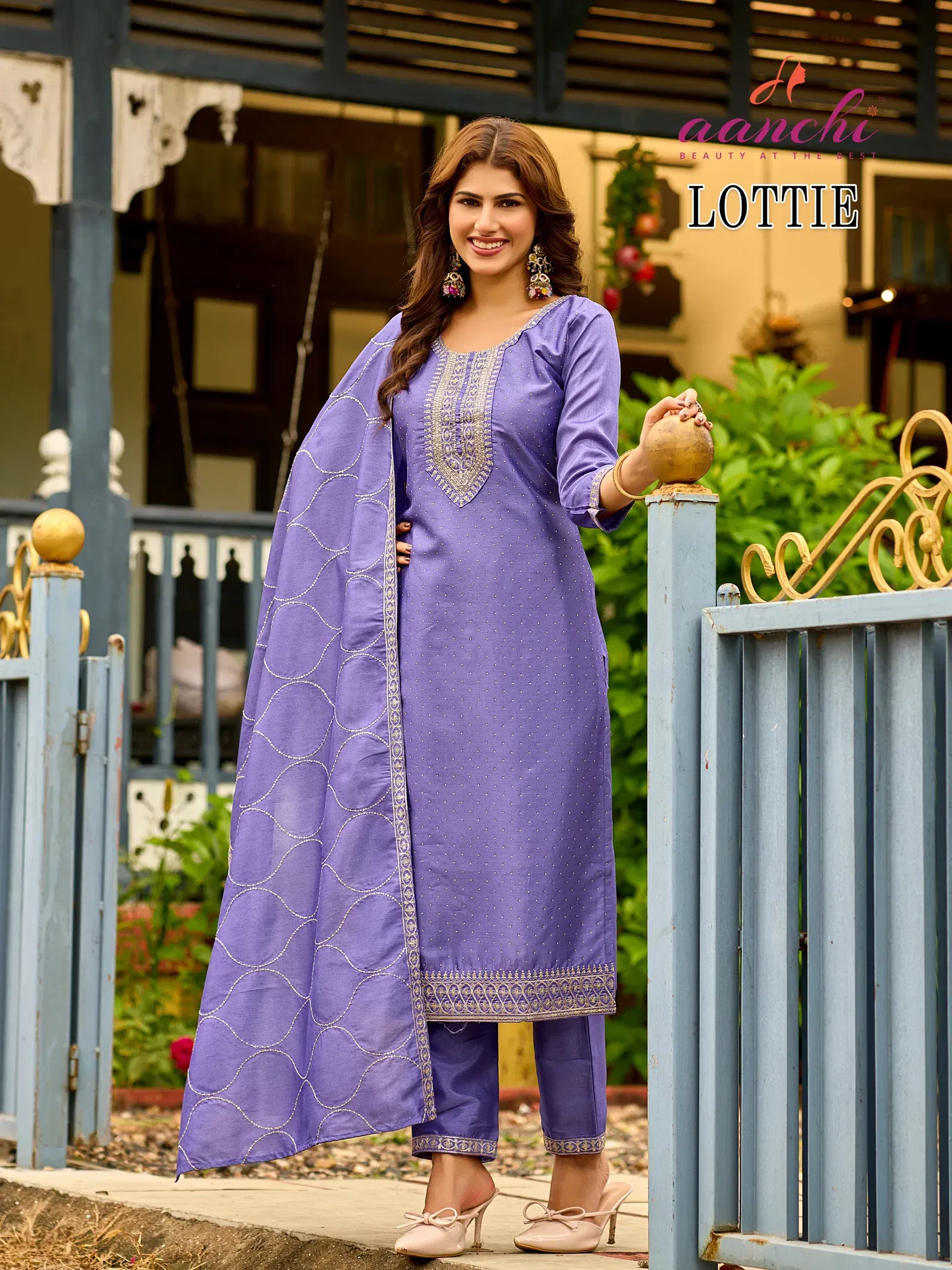 Aanchi Lottie Vichitra Silk Neck Embroidered Kurti Pant With Dupatta Wholesale 4 Beautiful Aanchi Lottie Vichitra Silk Neck Embroidered Kurti Pant With Dupatta Wholesale 2026
