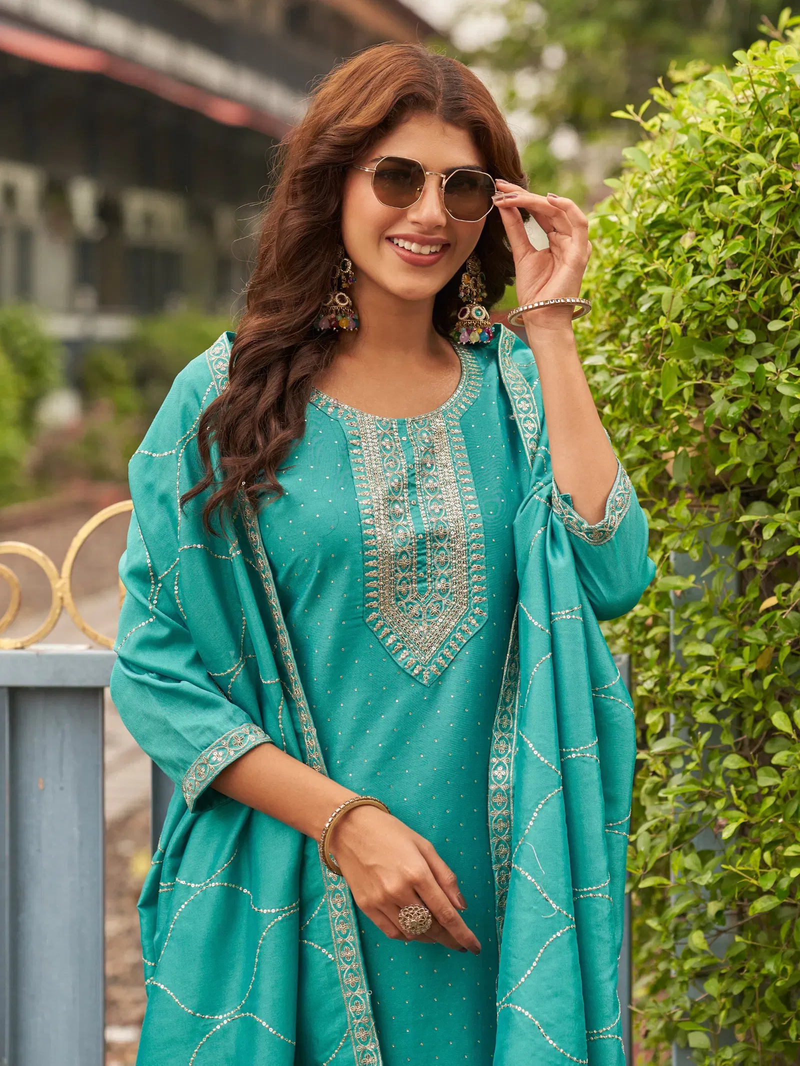 Aanchi Lottie Vichitra Silk Neck Embroidered Kurti Pant With Dupatta Wholesale 7 Beautiful Aanchi Lottie Vichitra Silk Neck Embroidered Kurti Pant With Dupatta Wholesale 2026
