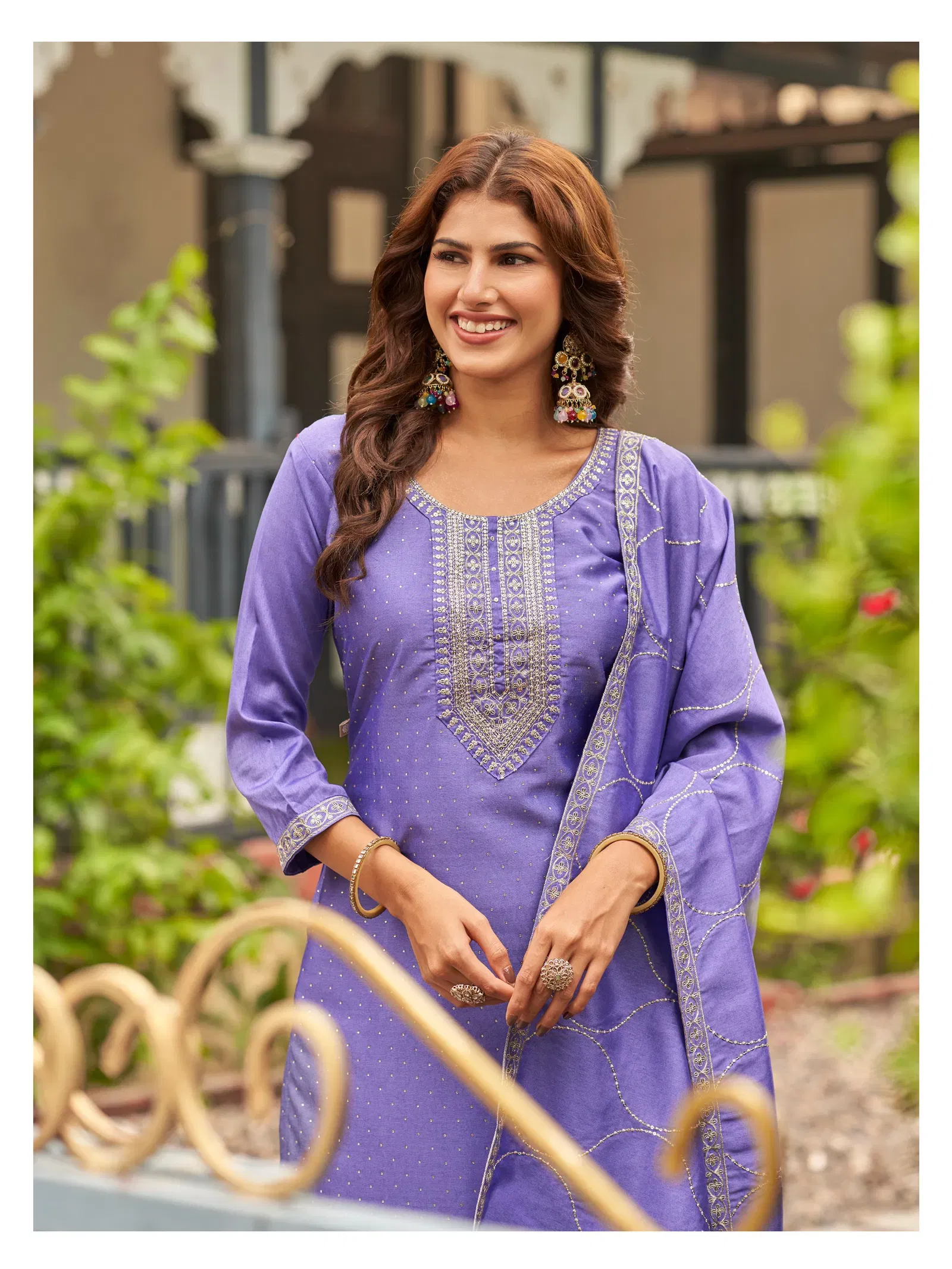 Aanchi Lottie Vichitra Silk Neck Embroidered Kurti Pant With Dupatta Wholesale 9 Beautiful Aanchi Lottie Vichitra Silk Neck Embroidered Kurti Pant With Dupatta Wholesale 2026